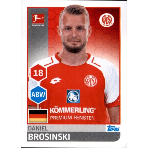 TOPPS Bundesliga 2017/2018 - Sticker 189 - Daniel Brosinski