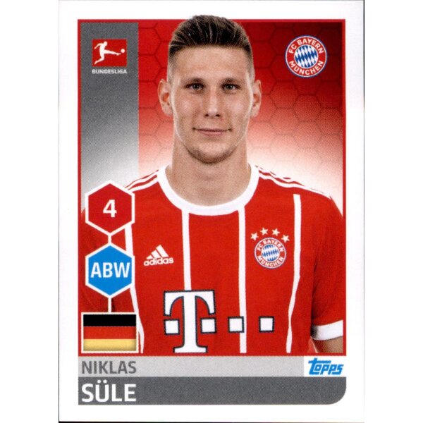 TOPPS Bundesliga 2017/2018 - Sticker 215 - Niklas Süle