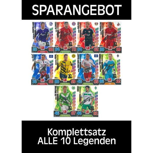 Match Attax 2017/18 alle 10 Legenden komplett 17/18 Legende