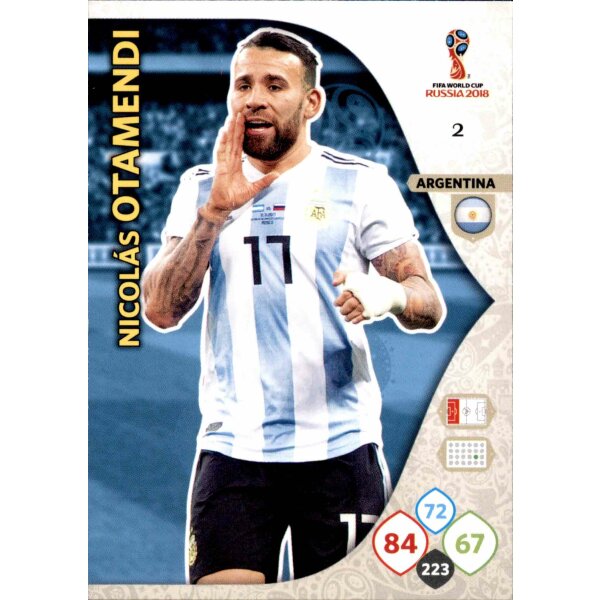 Panini WM Russia 2018 -  Nr. 2 - Nicolas Otamendi - Team Mate