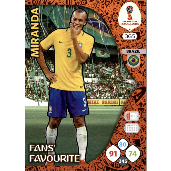 Panini WM Russia 2018 -  Nr. 365 - Miranda - Fans Favourite