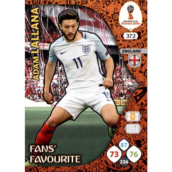 Panini WM Russia 2018 -  Nr. 372 - Adam Lallana - Fans Favourite