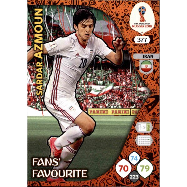 Panini WM Russia 2018 -  Nr. 377 - Sardar Azmoun - Fans Favourite