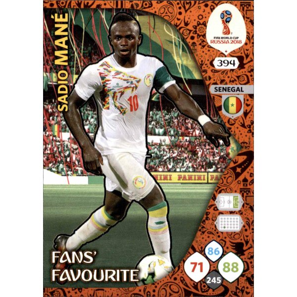 Panini WM Russia 2018 -  Nr. 394 - Sadio Mane - Fans Favourite