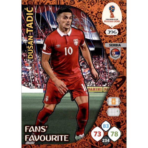 Panini WM Russia 2018 -  Nr. 396 - Dusan Tadic - Fans Favourite