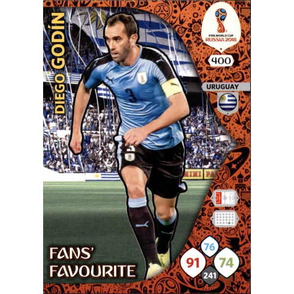 Panini WM Russia 2018 -  Nr. 400 - Diego Godin - Fans Favourite