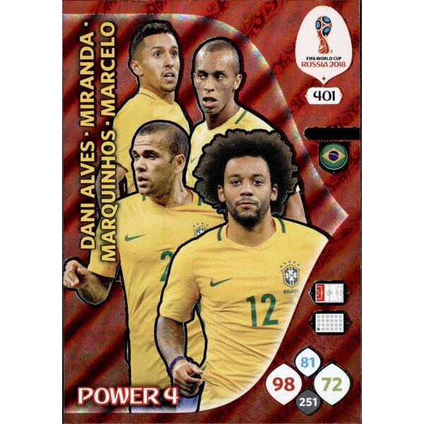 Panini WM Russia 2018 -  Nr. 401 - Brasilien - Power 4