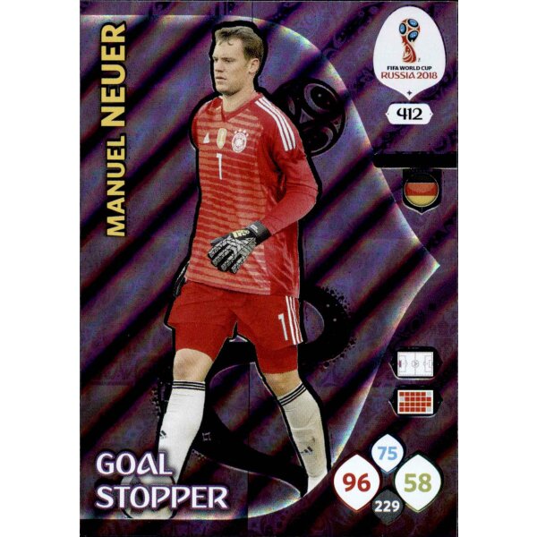 Panini WM Russia 2018 -  Nr. 412 - Manuel Neuer - Goal Stopper