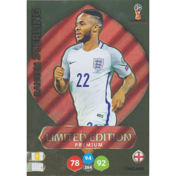 Panini WM Russia 2018 - LE32 - Raheem Sterling - Limitierte Edition