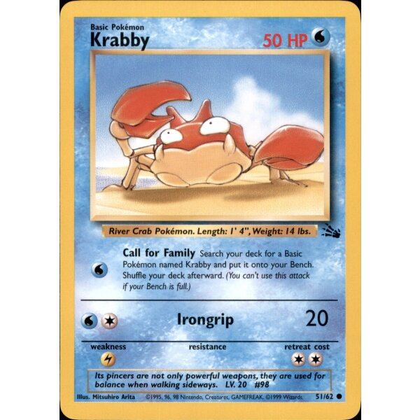 51/62 Krabby - Fossil - Englisch