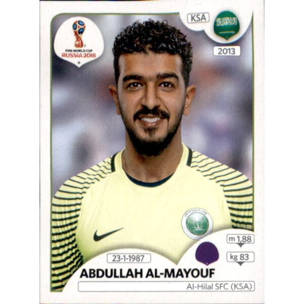 Panini WM 2018 - Sticker 54 - Abdullah Al-Mayouf - Saudi-Arabien