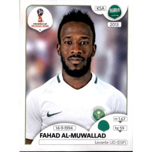 Panini WM 2018 - Sticker 71 - Fahad Al-Muwallad - Saudi-Arabien