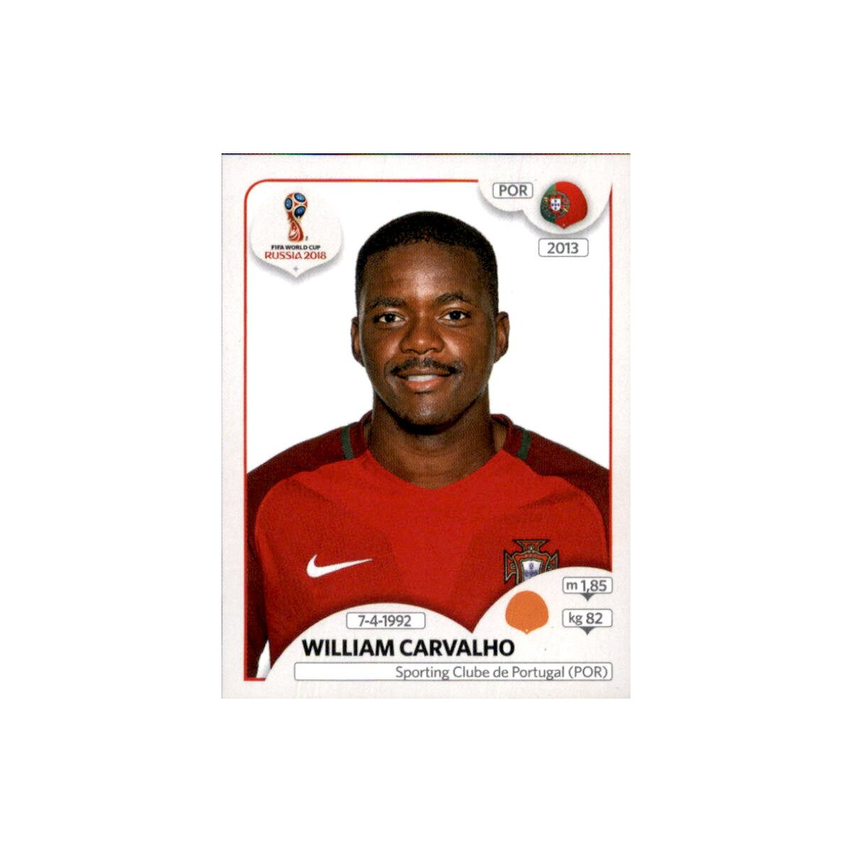 Panini Wm 2018 Sticker 124 William Carvalho Portugal 0 69