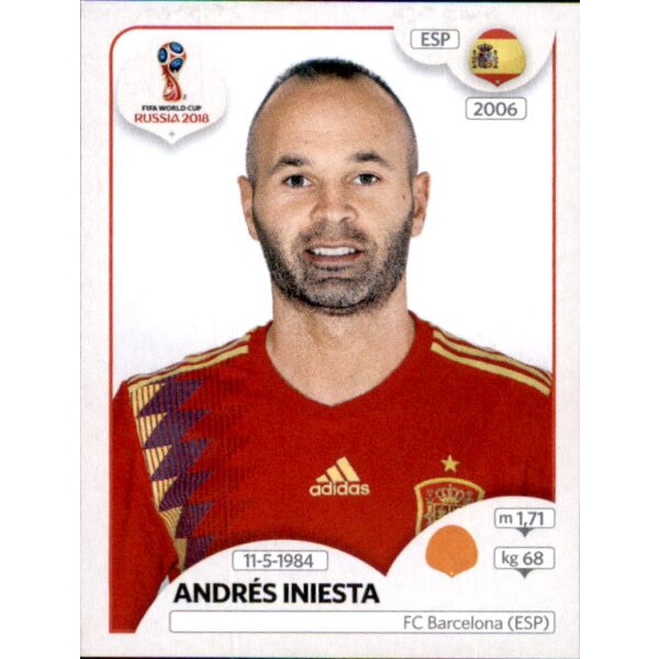 Panini WM 2018 - Sticker 146 - Andrés Iniesta - Spanien