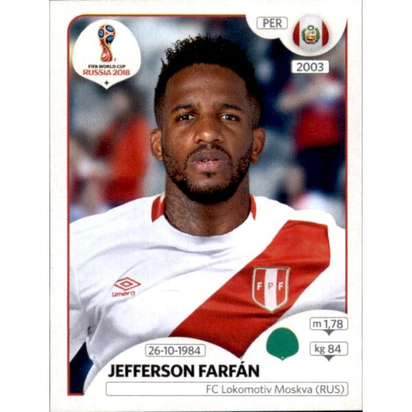 Panini WM 2018 - Sticker 249 - Jefferson Farfan - Peru