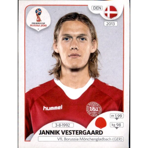 Panini WM 2018 - Sticker 255 - Jannik Vestergaard - Dänemark