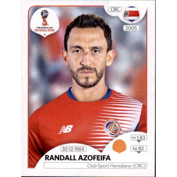 Panini WM 2018 - Sticker 406 - Randall Azofeifa - Costa Rica