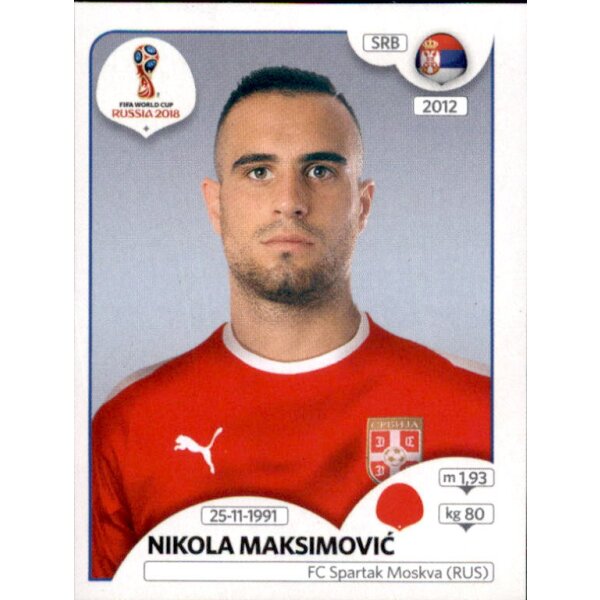 Panini WM 2018 - Sticker 420 - Nikola Maksimovic - Serbien