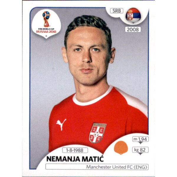 Panini WM 2018 - Sticker 424 - Nemanja Matic - Serbien