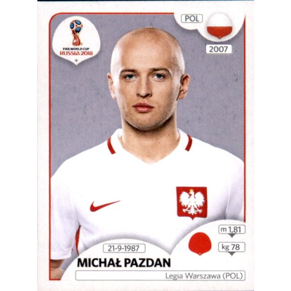 Panini WM 2018 - Sticker 598 - Michal Pazdan - Polen