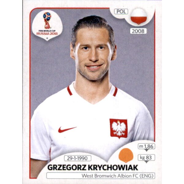 Panini WM 2018 - Sticker 605 - Grzegorz Krychowiak - Polen