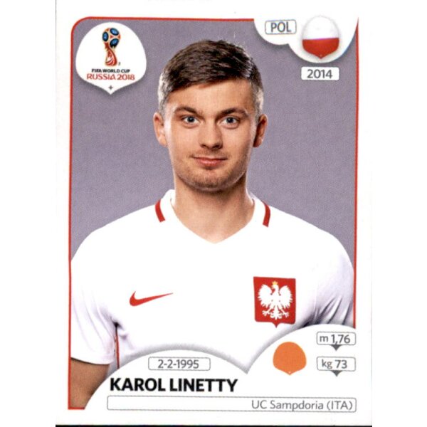 Panini WM 2018 - Sticker 608 - Karol Linetty - Polen