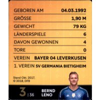 3 - Bernd Leno - REWE WM18 Sammelkarte