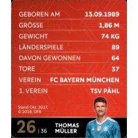 26 - Thomas Müller - REWE WM18 Sammelkarte