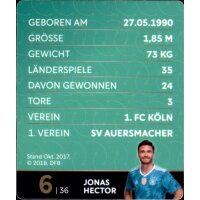 6 - Jonas Hector GLITZER  - REWE WM18 Sammelkarte