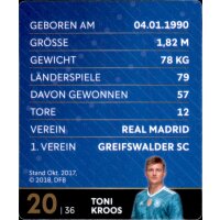 20 - Toni Kroos GLITZER  - REWE WM18 Sammelkarte