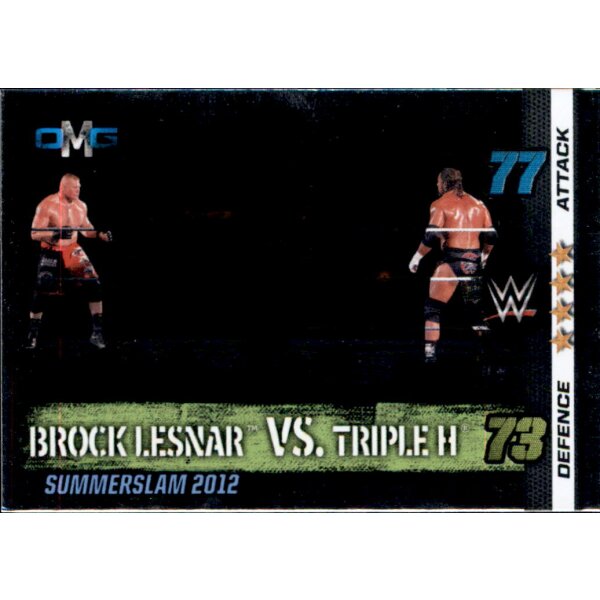 WWE Slam Attax - 10th Edition - Nr. 77 - Brock Lesnar vs Triple H - OMG