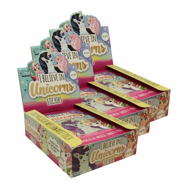 Topps - I believe in Unicorns - Sammelsticker - 3 Display (90 Tüten)