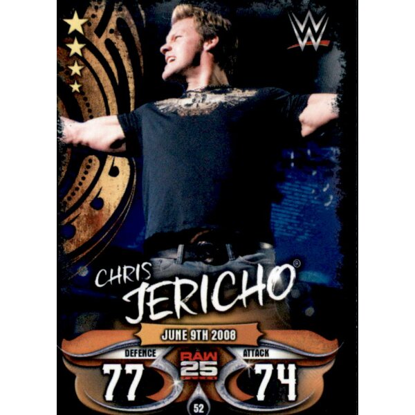 Karte 52 - Chris Jericho - Raw 25 Years - WWE Slam Attax - LIVE