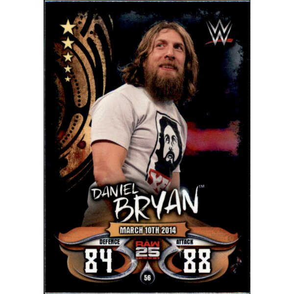 Karte 56 - Daniel Bryan - Raw 25 Years - WWE Slam Attax - LIVE