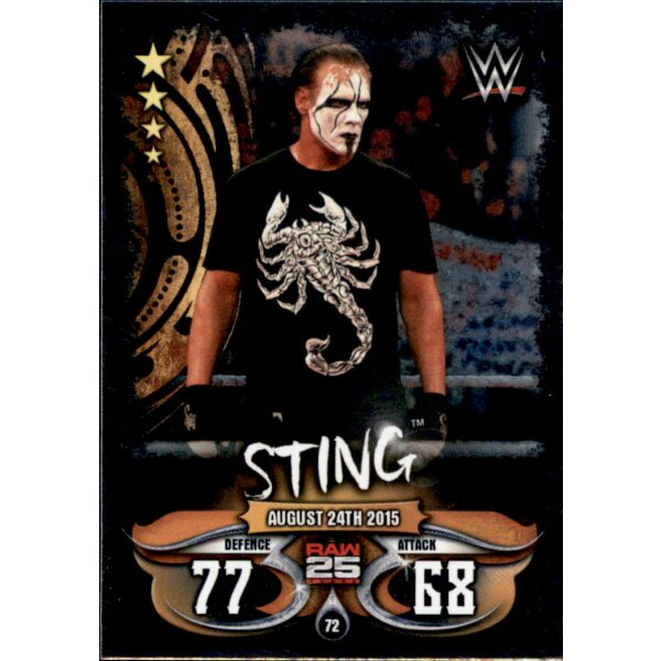 Karte 72 - Sting - Raw 25 Years - WWE Slam Attax - LIVE