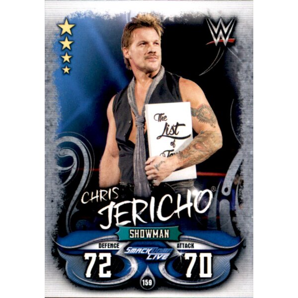 Karte 159 - Chris Jericho - Smack Down Live - WWE Slam Attax - LIVE