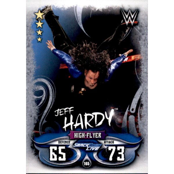 Karte 165 - Jeff Hardy - Smack Down Live - WWE Slam Attax - LIVE