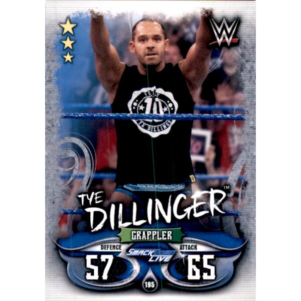 Karte 195 - Tye Dillinger - Smack Down Live - WWE Slam Attax - LIVE