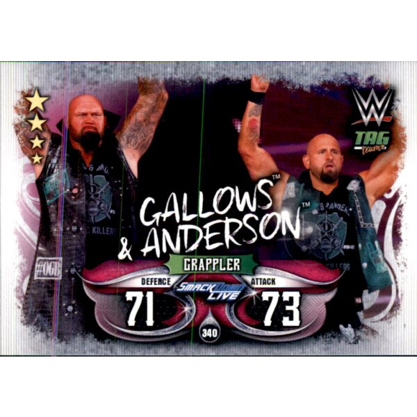 Karte 340 - Gallows & Anderson - Tag Team - WWE Slam Attax - LIVE