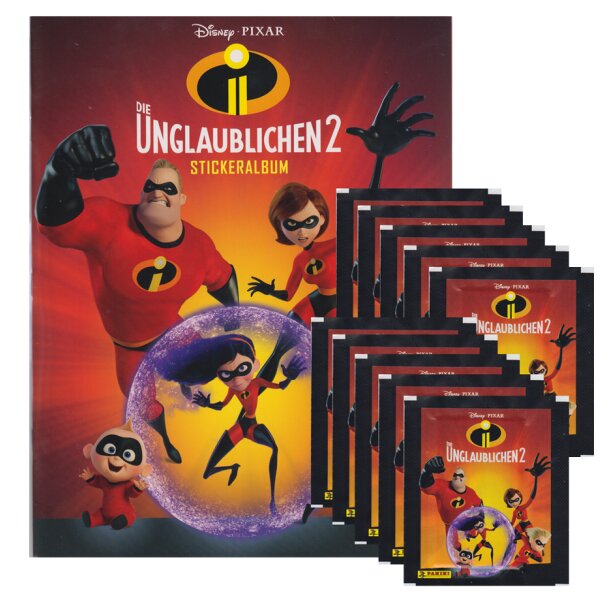 Panini - Die Unglaublichen - Serie 2 - Sammelsticker - 1 Album + 10 Tüten