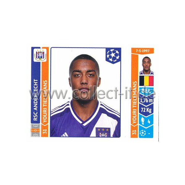 Sticker 314 - Youri Tielemans - RSC Anderlecht