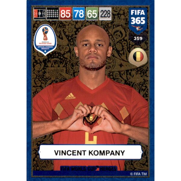 Fifa 365 Cards 2019 - 359 - Vincent Kompany - FIFA World Cup Heroes