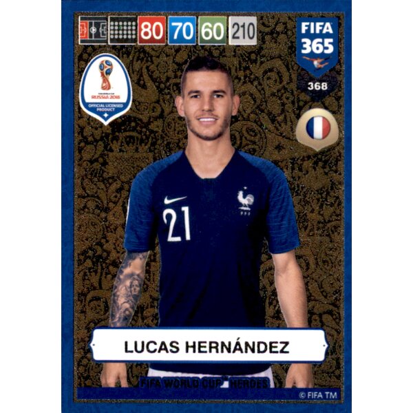 Fifa 365 Cards 2019 - 368 - Lucas Hernandez - FIFA World Cup Heroes