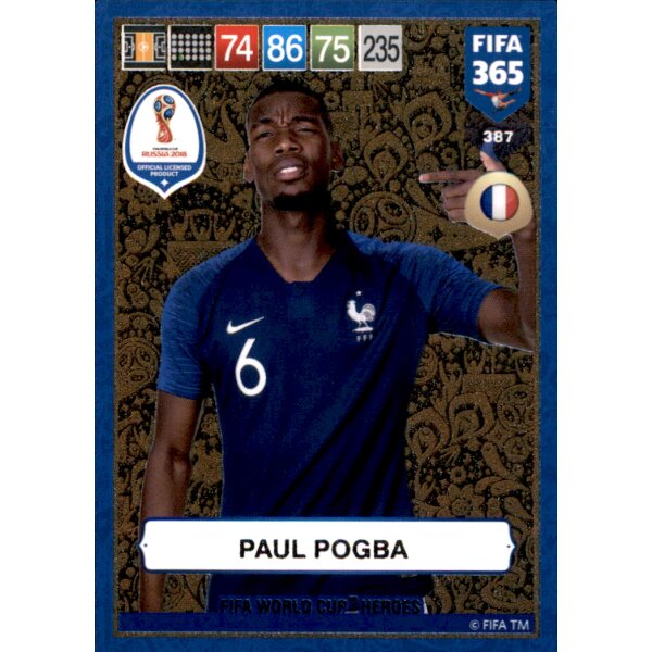 Fifa 365 Cards 2019 - 387 - Paul Pogba - FIFA World Cup Heroes