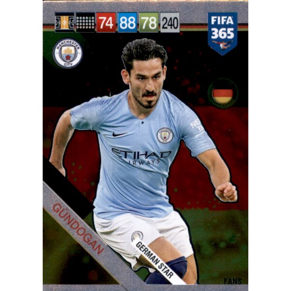 Fifa 365 Cards 2019 - 398 - lkay Gündogan - German Stars