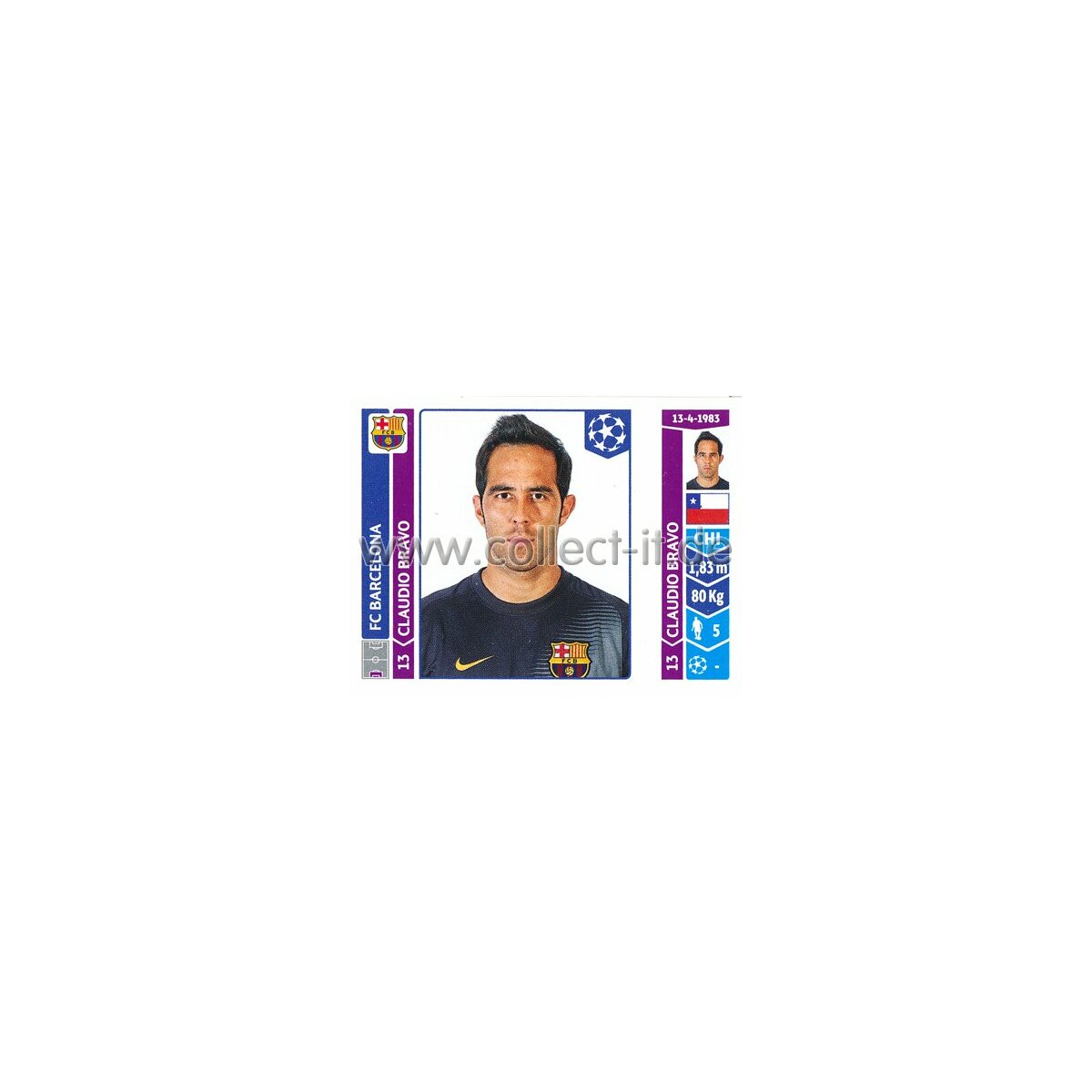 Sticker 417 Claudio Bravo Fc Barcelona 0 29