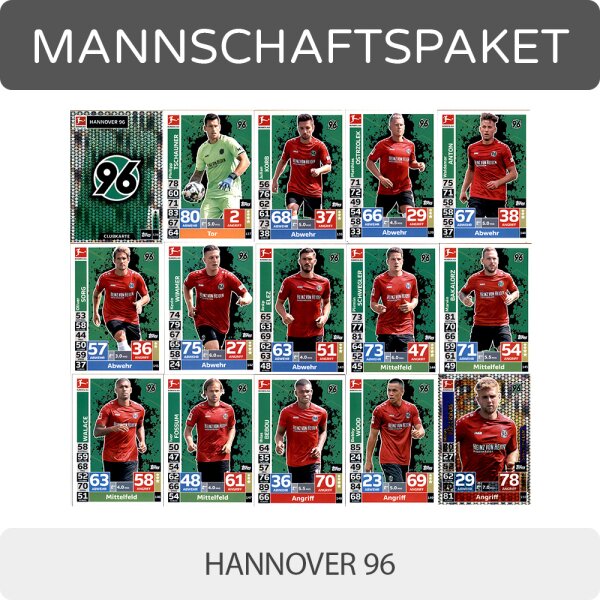 Topps Match Attax - 2018/19 - Mannschaftspaket - Hannover 96