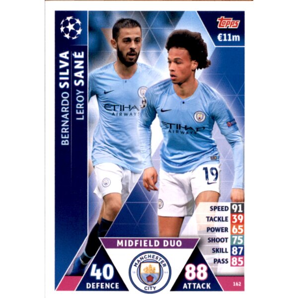 CL1819 - Karte 162 - Bernardo Silva / Leroy Sane - Midfield Duo