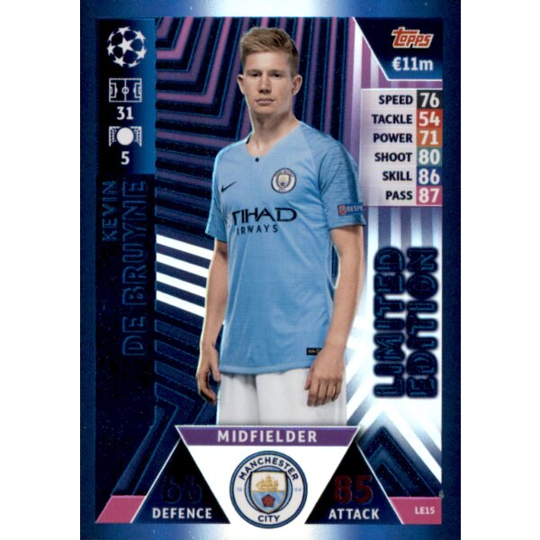 CL1819 - Karte LE15  - Kevin De Bruyne - Limited Edition Super Squad