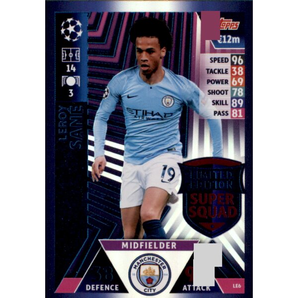 CL1819 - Karte LE6  - Leroy Sane - Limited Edition Super Squad